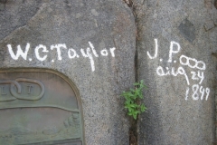 A plaque was placed by the Odd Fellows.